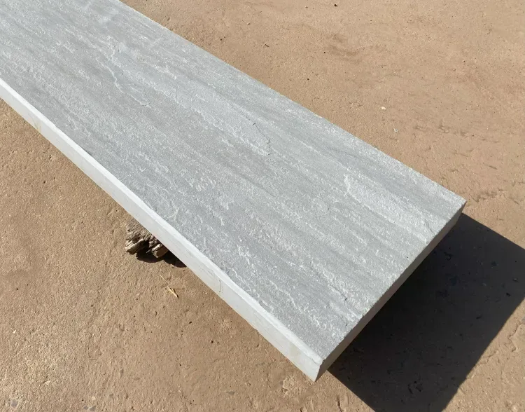 Copings � Chamfered Sandstone Wall Coping Propped on Site